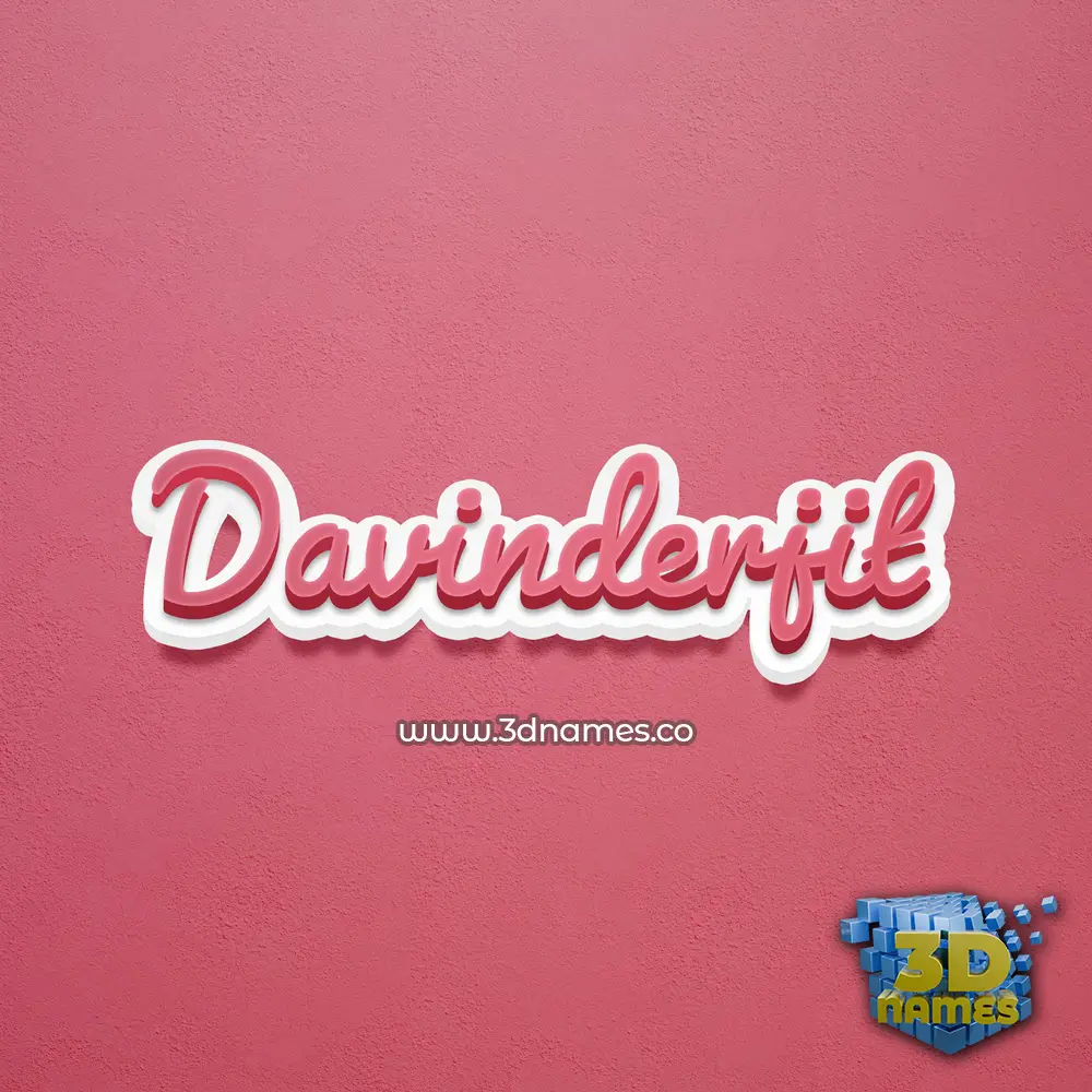 davinderjit in Red Scribble style - 3D name wallpaper