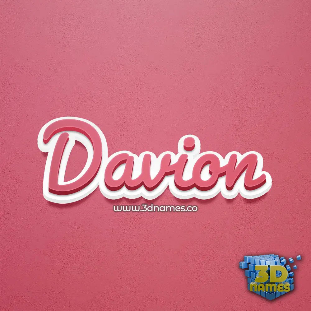 davion in Red Scribble style - 3D name wallpaper