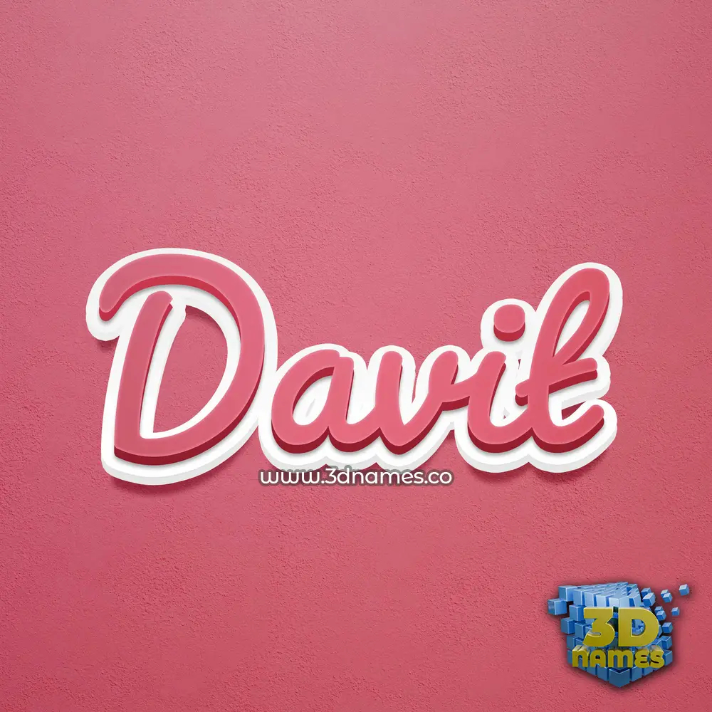 davit in Red Scribble style - 3D name wallpaper