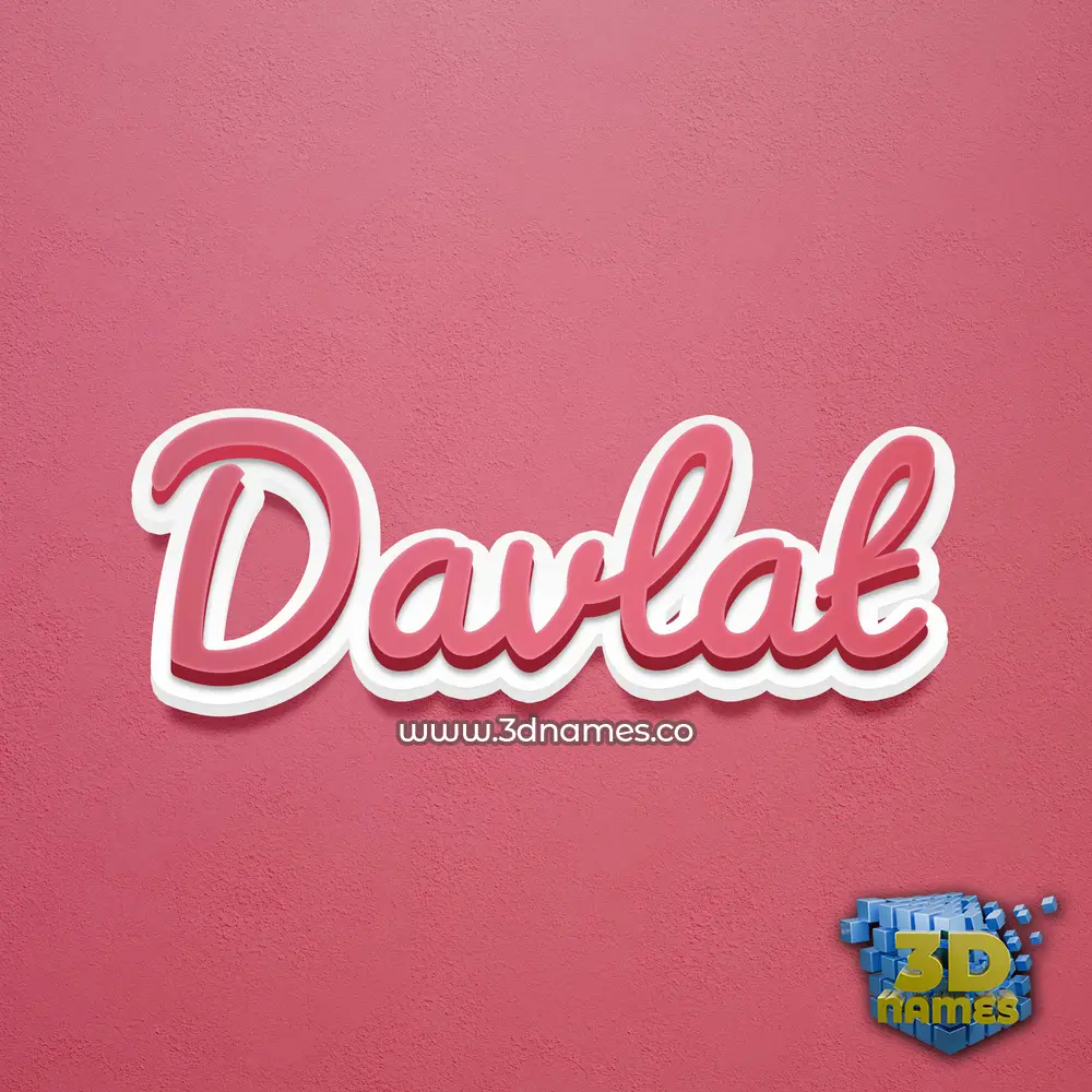 davlat in Red Scribble style - 3D name wallpaper