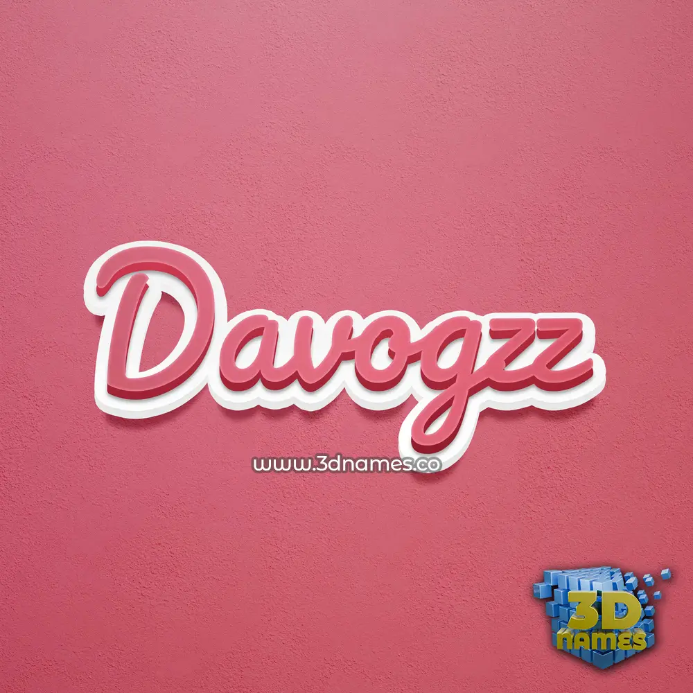 davogzz in Red Scribble style - 3D name wallpaper