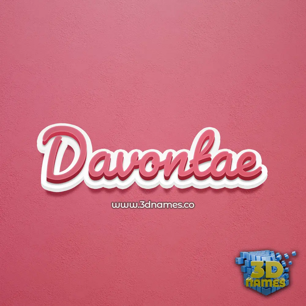 davontae in Red Scribble style - 3D name wallpaper