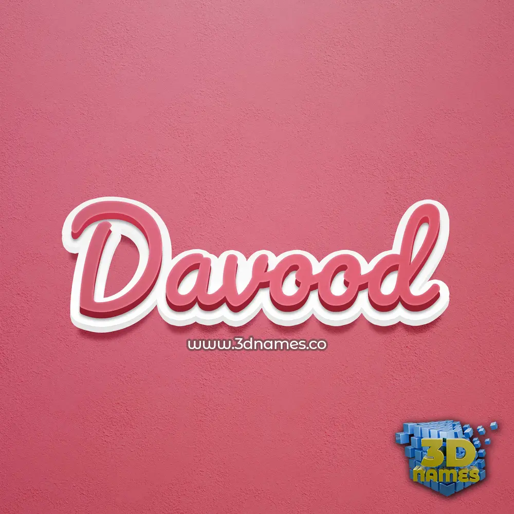 davood in Red Scribble style - 3D name wallpaper