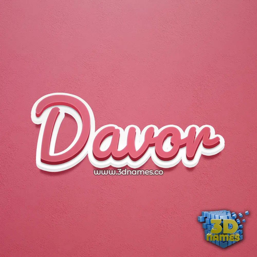 davor in Red Scribble style - 3D name wallpaper