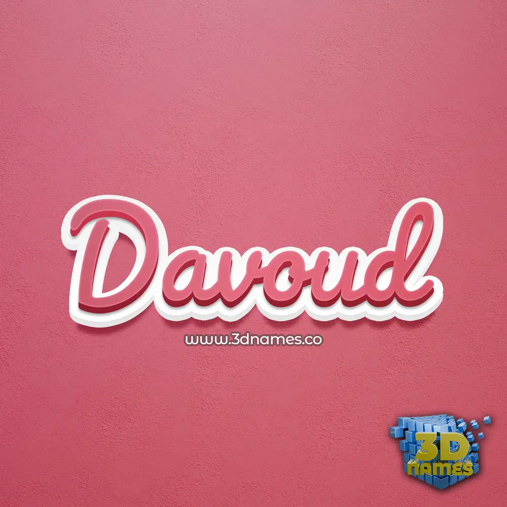 davoud in Red Scribble style - 3D name wallpaper