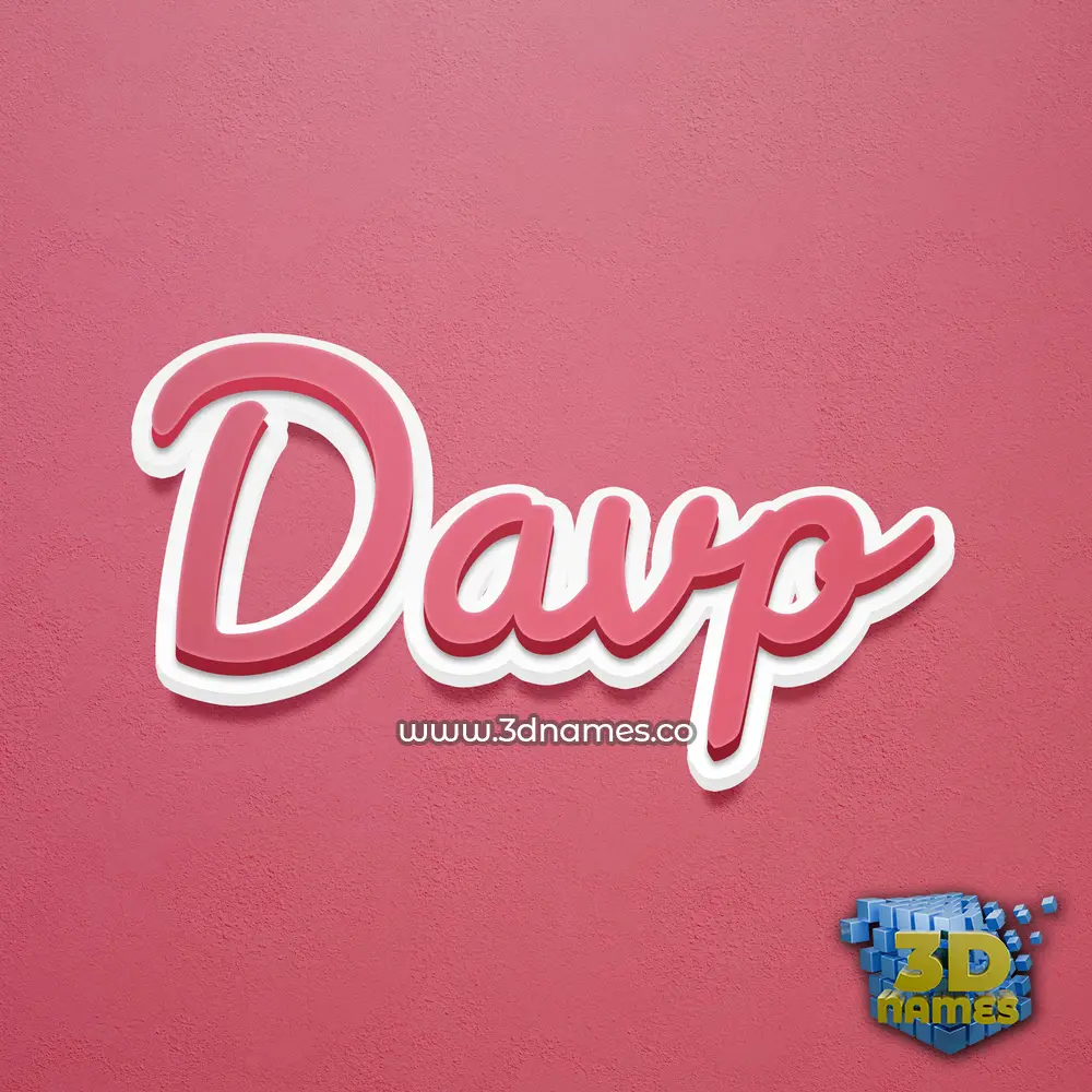 davp in Red Scribble style - 3D name wallpaper