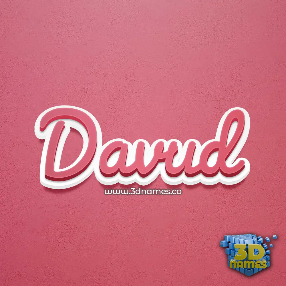 davud in Red Scribble style - 3D name wallpaper