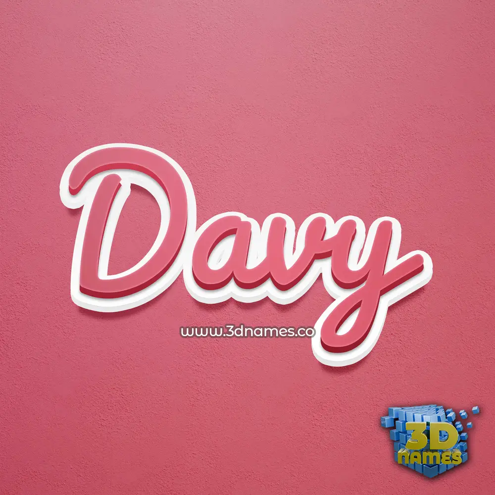 davy in Red Scribble style - 3D name wallpaper