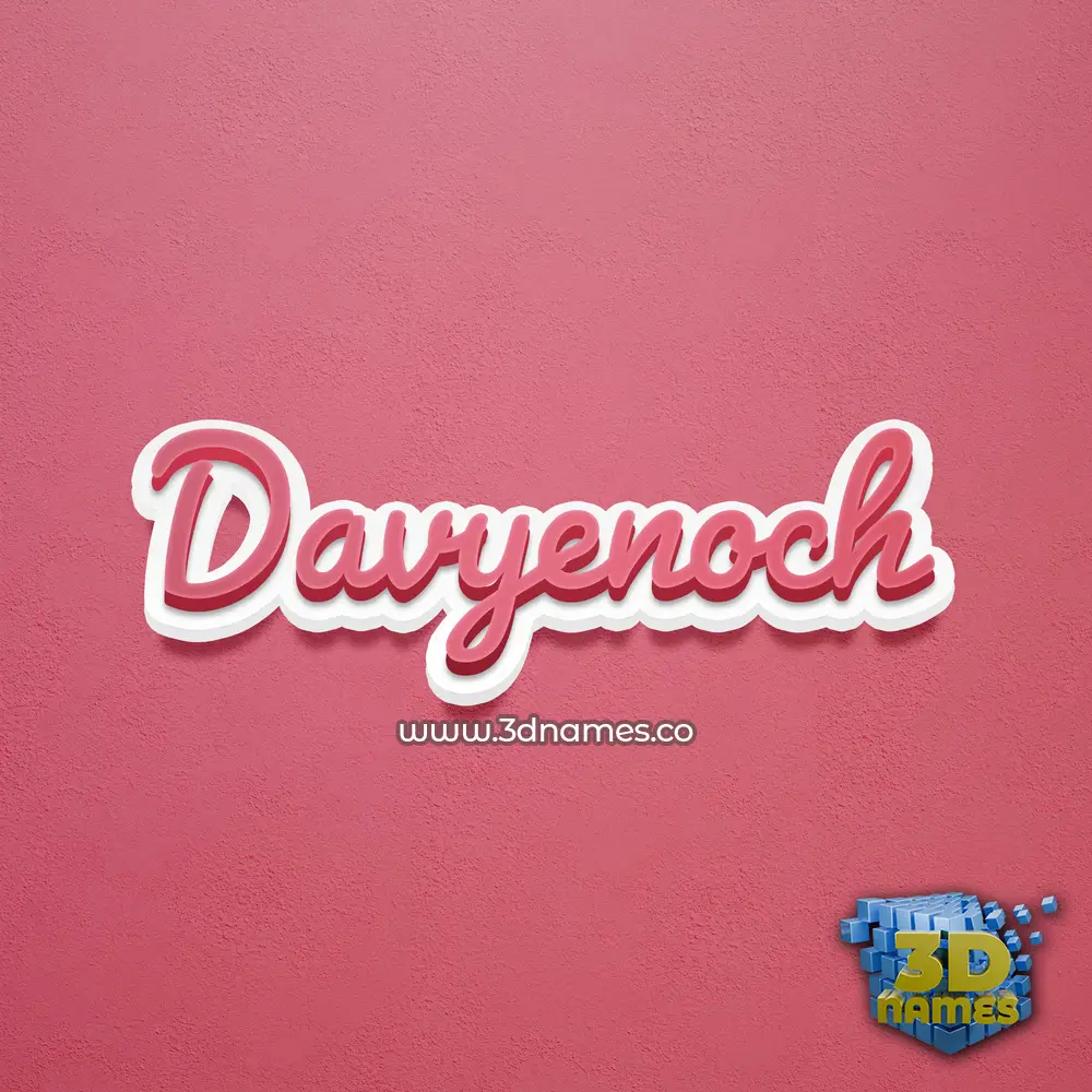 davyenoch in Red Scribble style - 3D name wallpaper