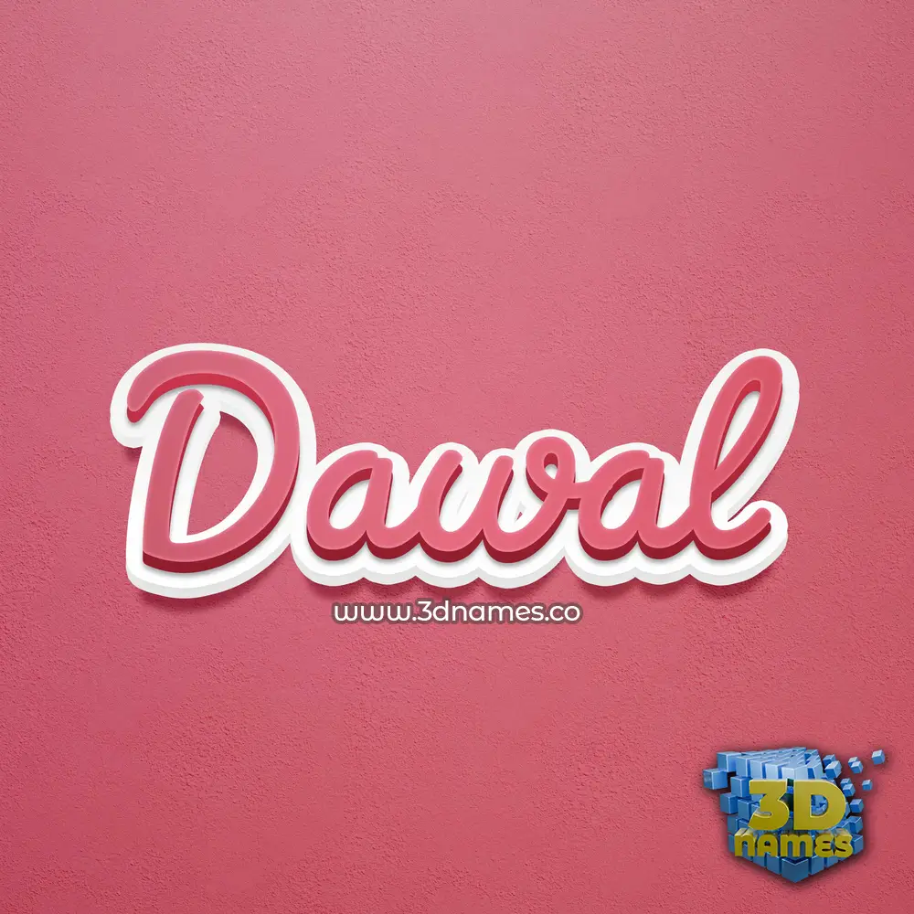 dawal in Red Scribble style - 3D name wallpaper