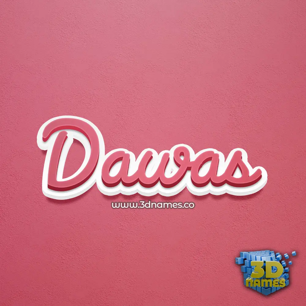 dawas in Red Scribble style - 3D name wallpaper