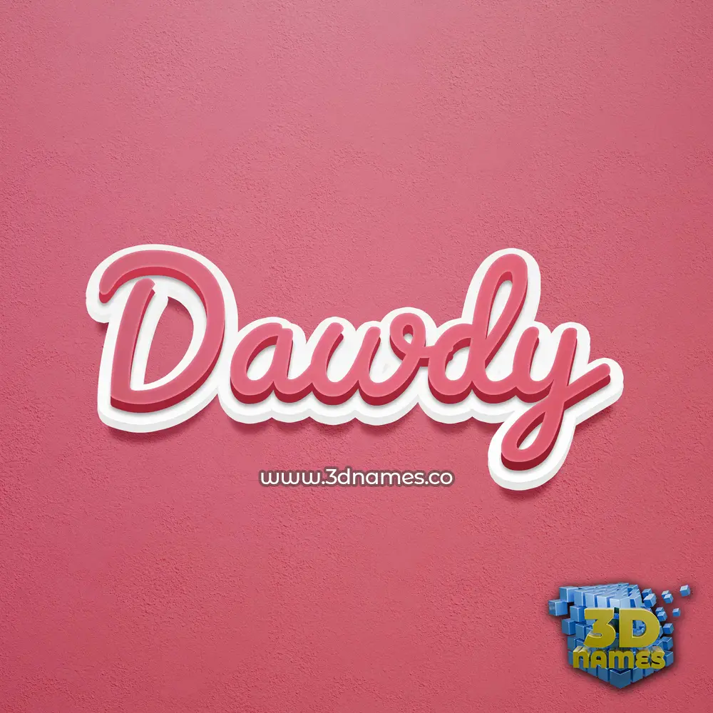 dawdy in Red Scribble style - 3D name wallpaper