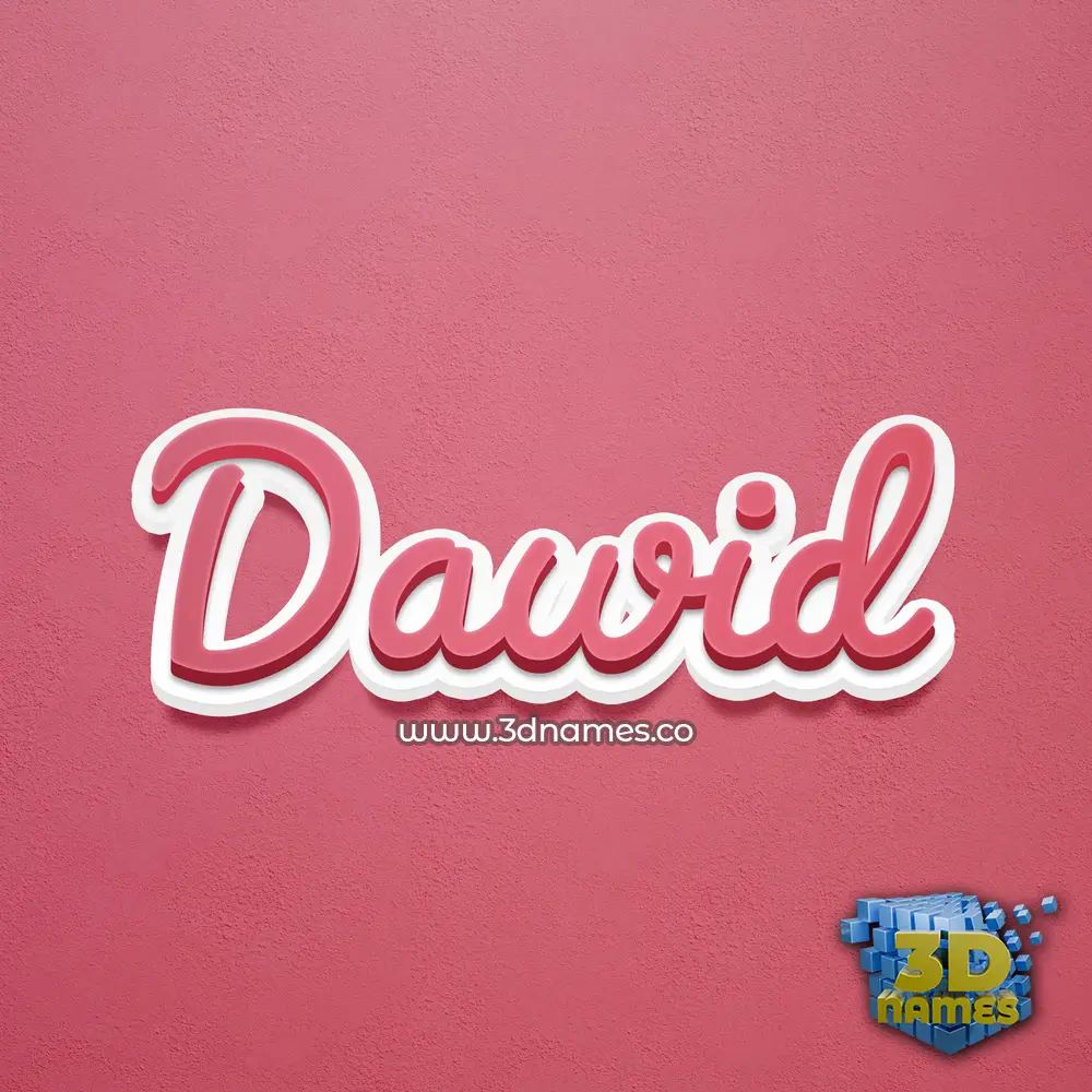 dawid in Red Scribble style - 3D name wallpaper