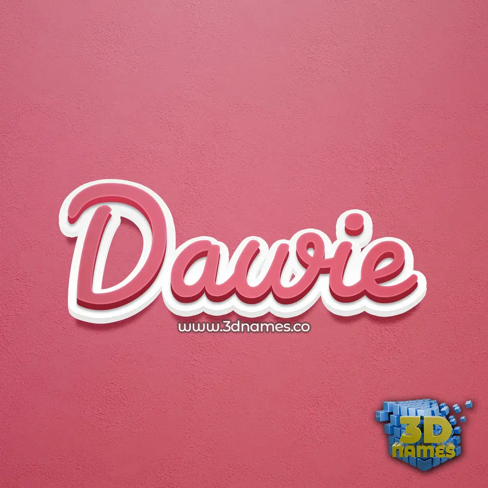 dawie in Red Scribble style - 3D name wallpaper
