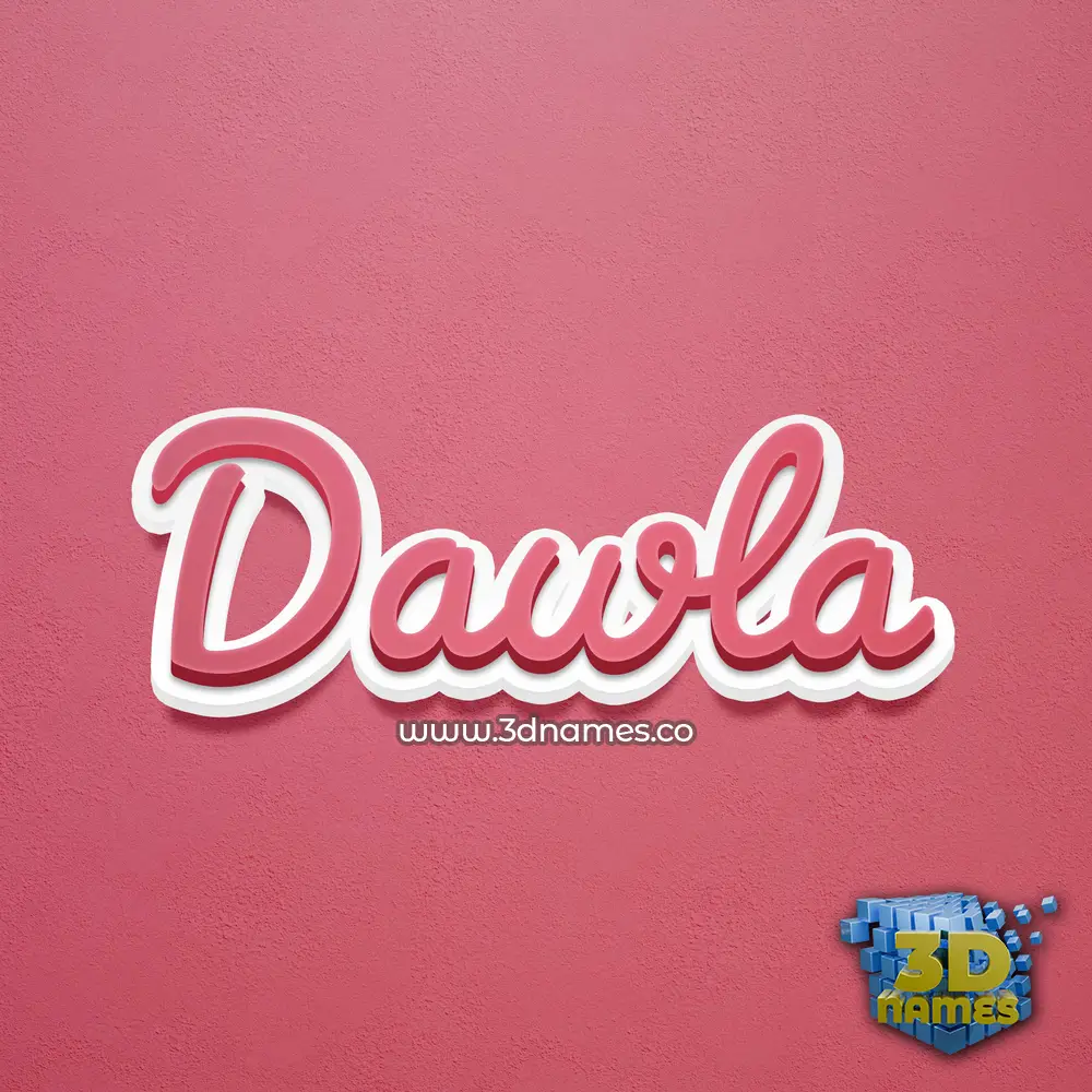 dawla in Red Scribble style - 3D name wallpaper