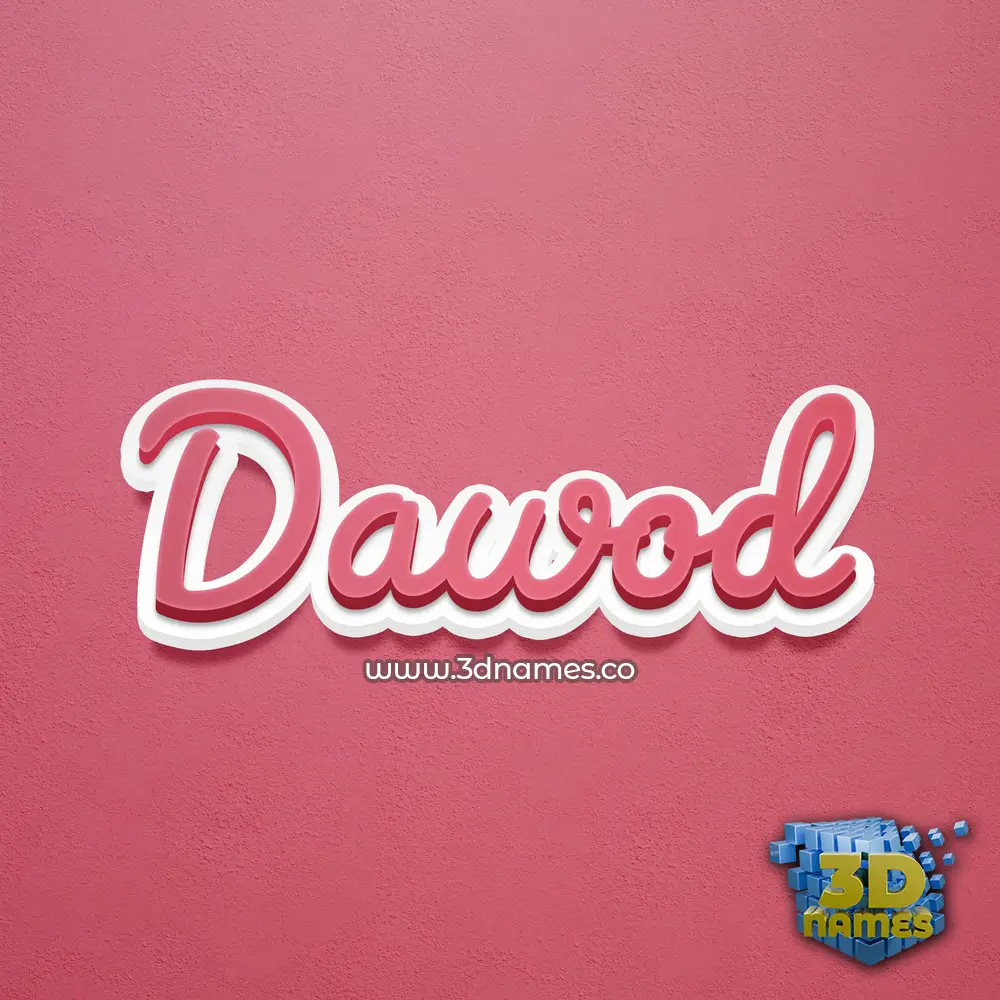 dawod in Red Scribble style - 3D name wallpaper