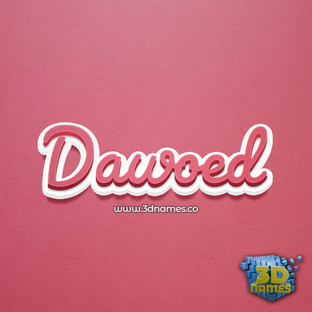 dawoed in Red Scribble style - 3D name wallpaper