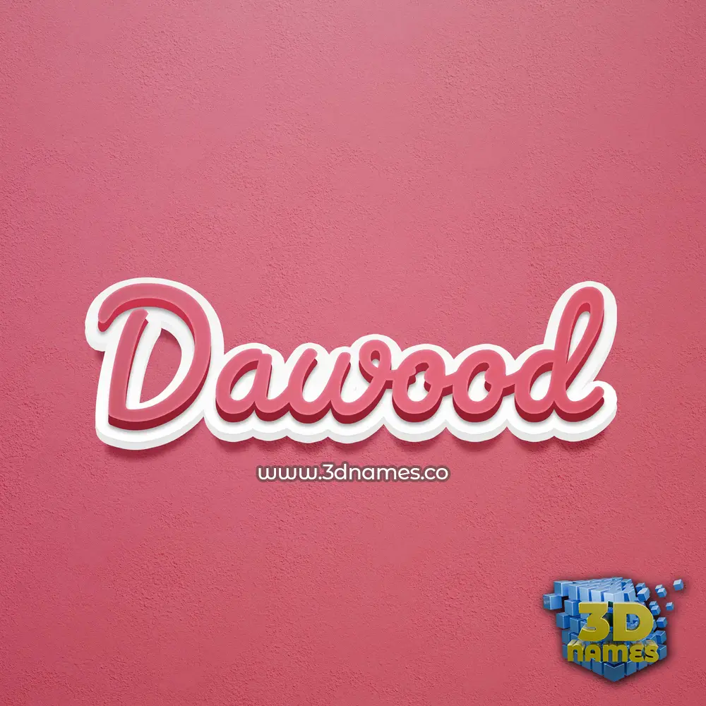 dawood in Red Scribble style - 3D name wallpaper