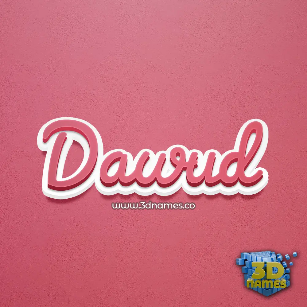 dawud in Red Scribble style - 3D name wallpaper