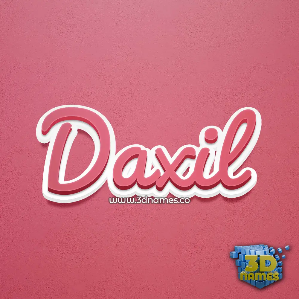 daxil in Red Scribble style - 3D name wallpaper