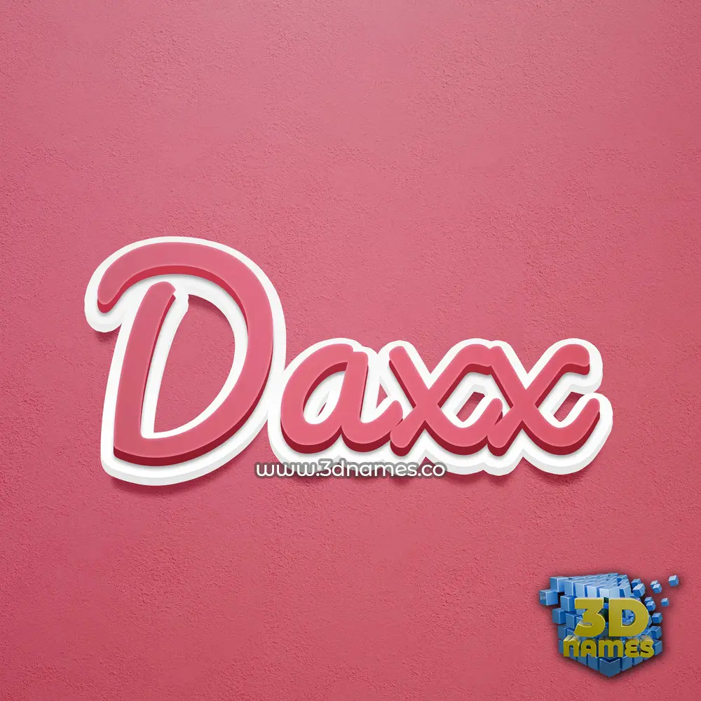 daxx in Red Scribble style - 3D name wallpaper