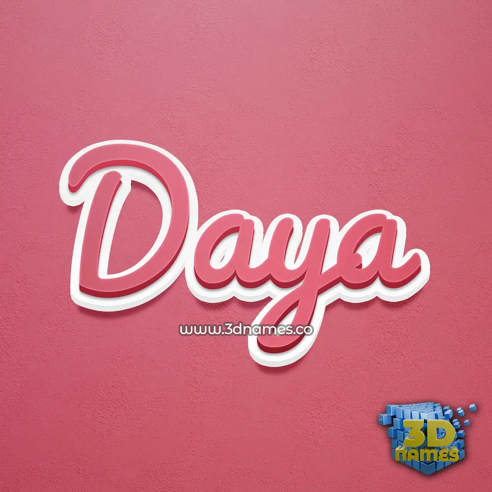 daya in Red Scribble style - 3D name wallpaper
