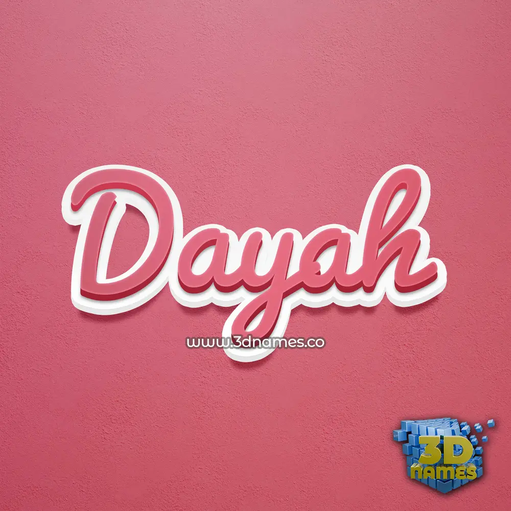 dayah in Red Scribble style - 3D name wallpaper