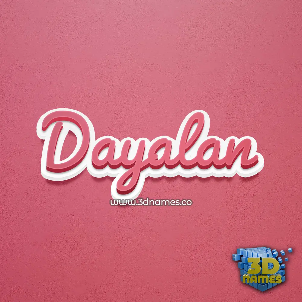 dayalan in Red Scribble style - 3D name wallpaper