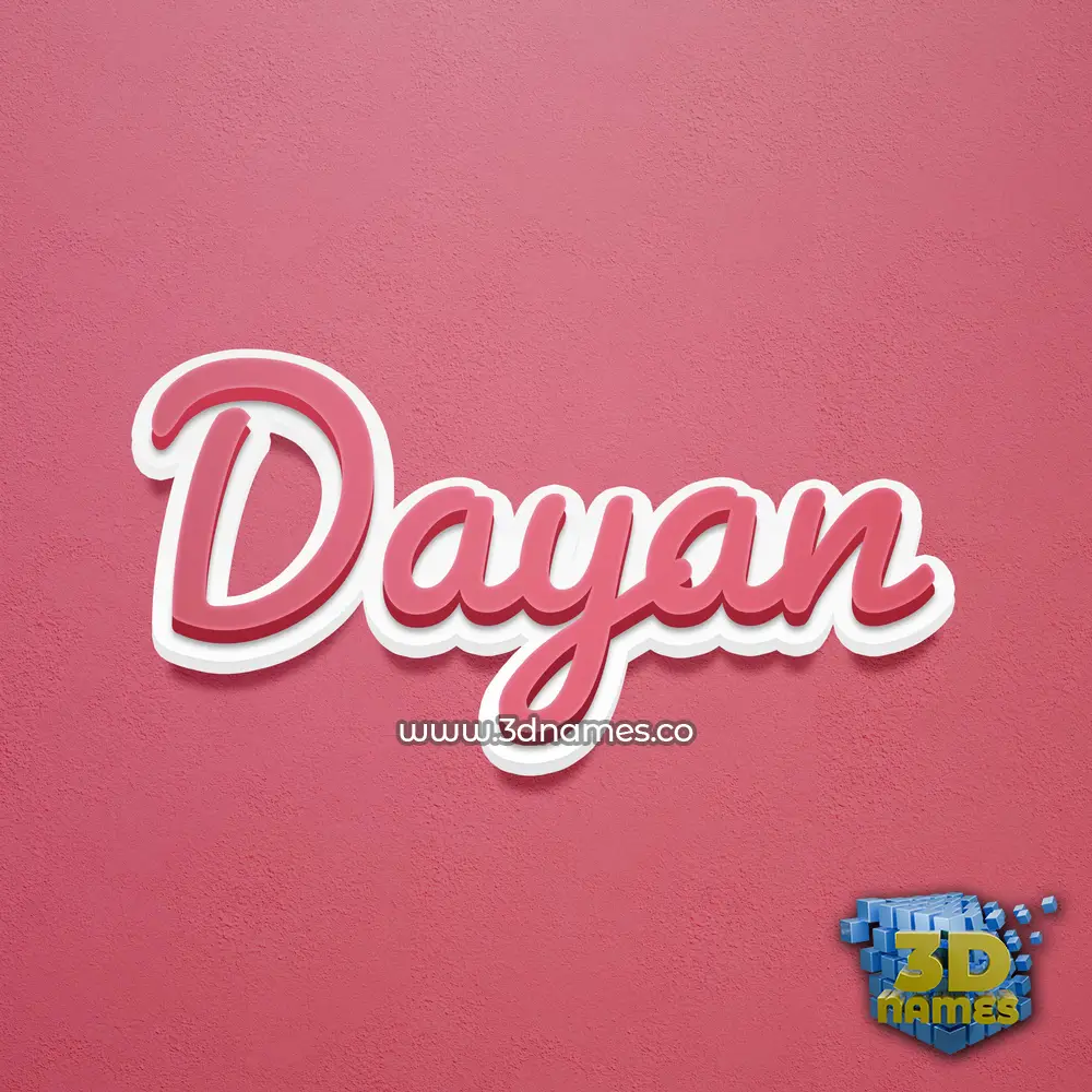 dayan in Red Scribble style - 3D name wallpaper