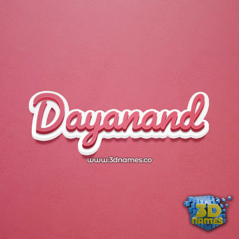 dayanand in Red Scribble style - 3D name wallpaper