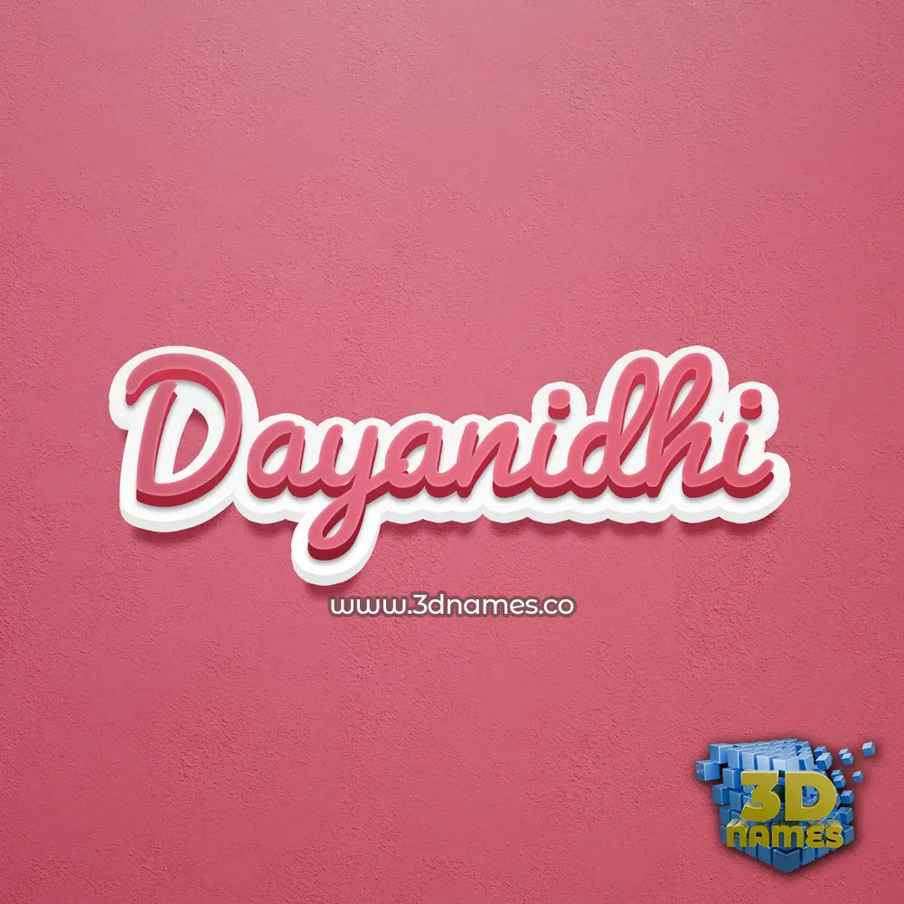 dayanidhi in Red Scribble style - 3D name wallpaper