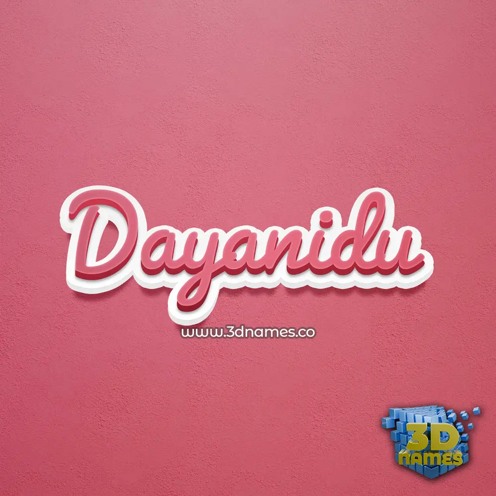 dayanidu in Red Scribble style - 3D name wallpaper