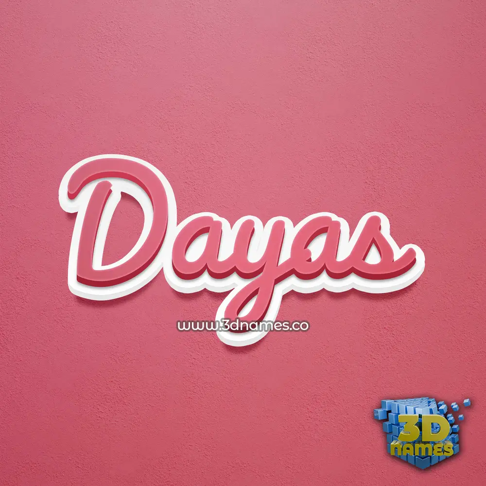 dayas in Red Scribble style - 3D name wallpaper