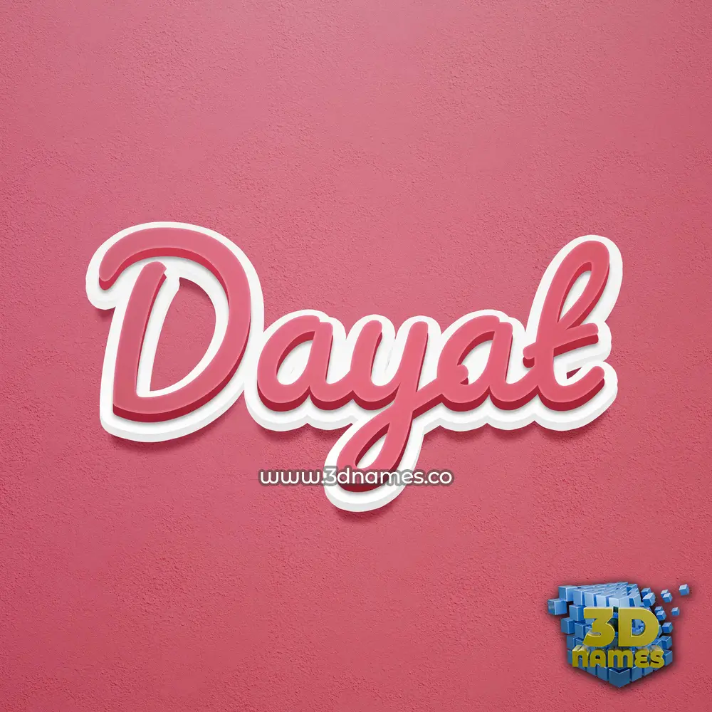 dayat in Red Scribble style - 3D name wallpaper