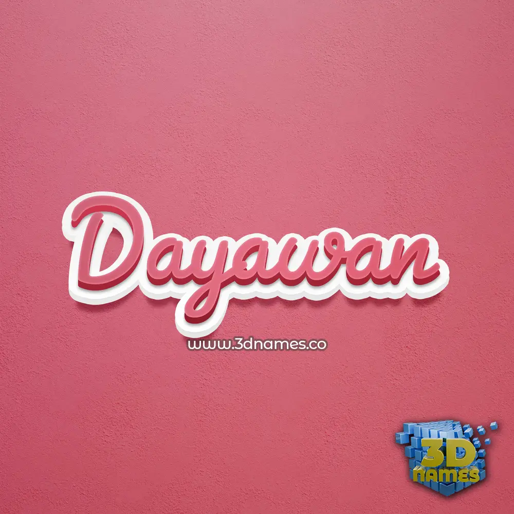 dayawan in Red Scribble style - 3D name wallpaper