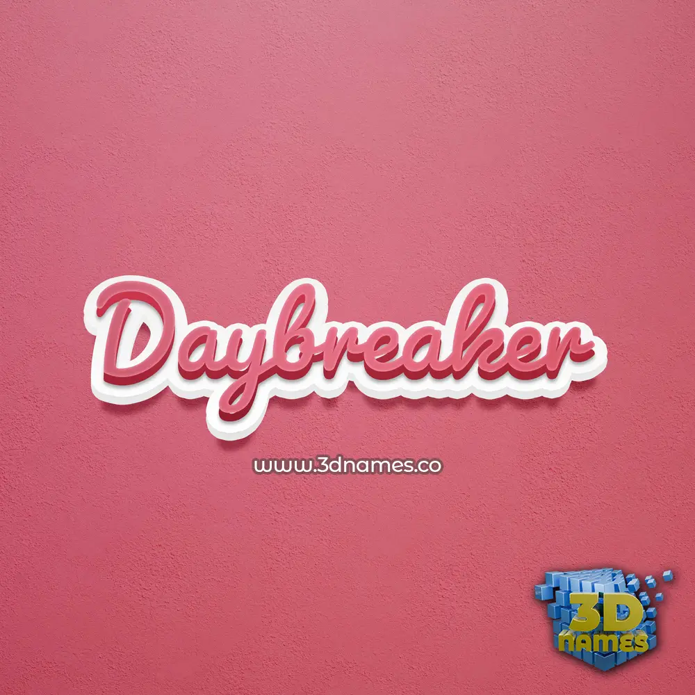 daybreaker in Red Scribble style - 3D name wallpaper