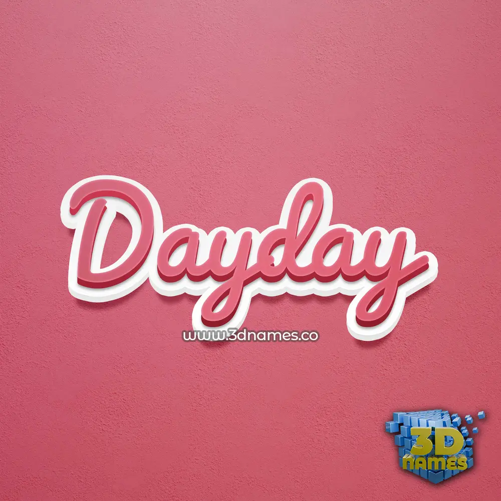 dayday in Red Scribble style - 3D name wallpaper