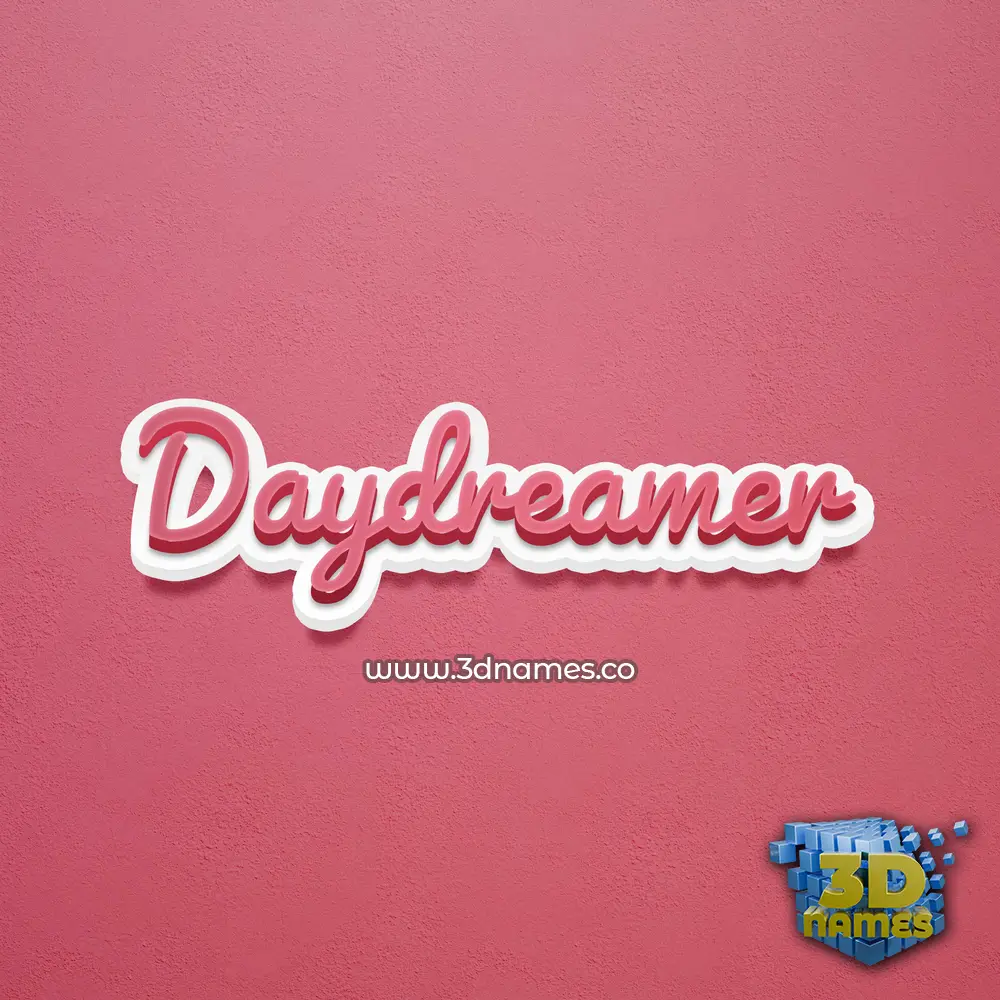 daydreamer in Red Scribble style - 3D name wallpaper