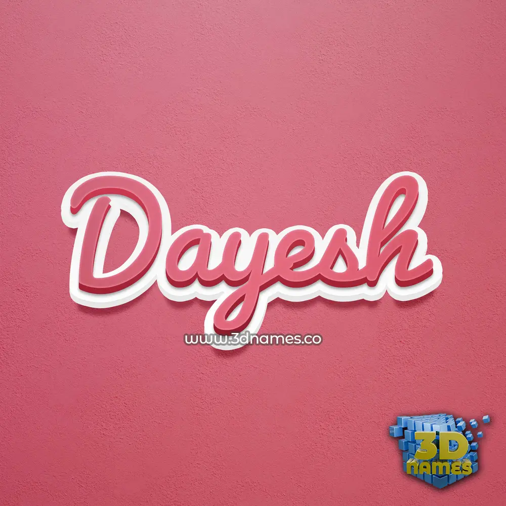 dayesh in Red Scribble style - 3D name wallpaper