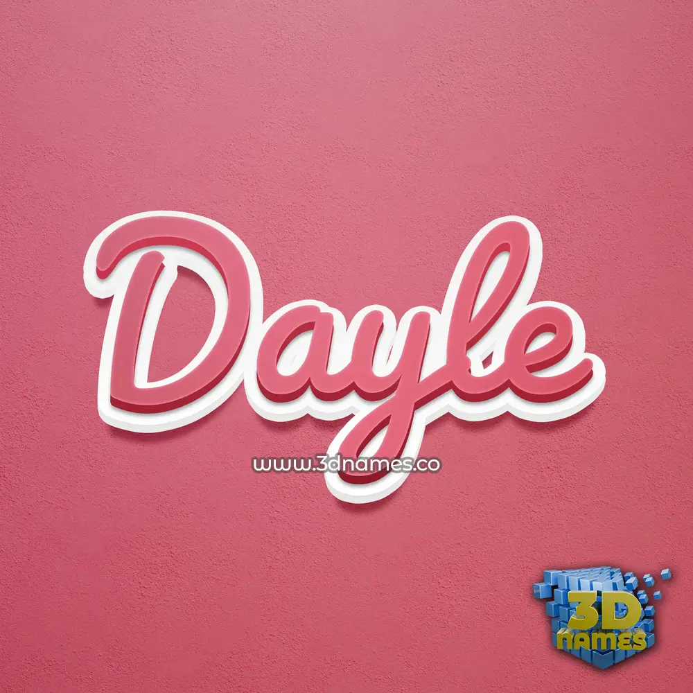 dayle in Red Scribble style - 3D name wallpaper