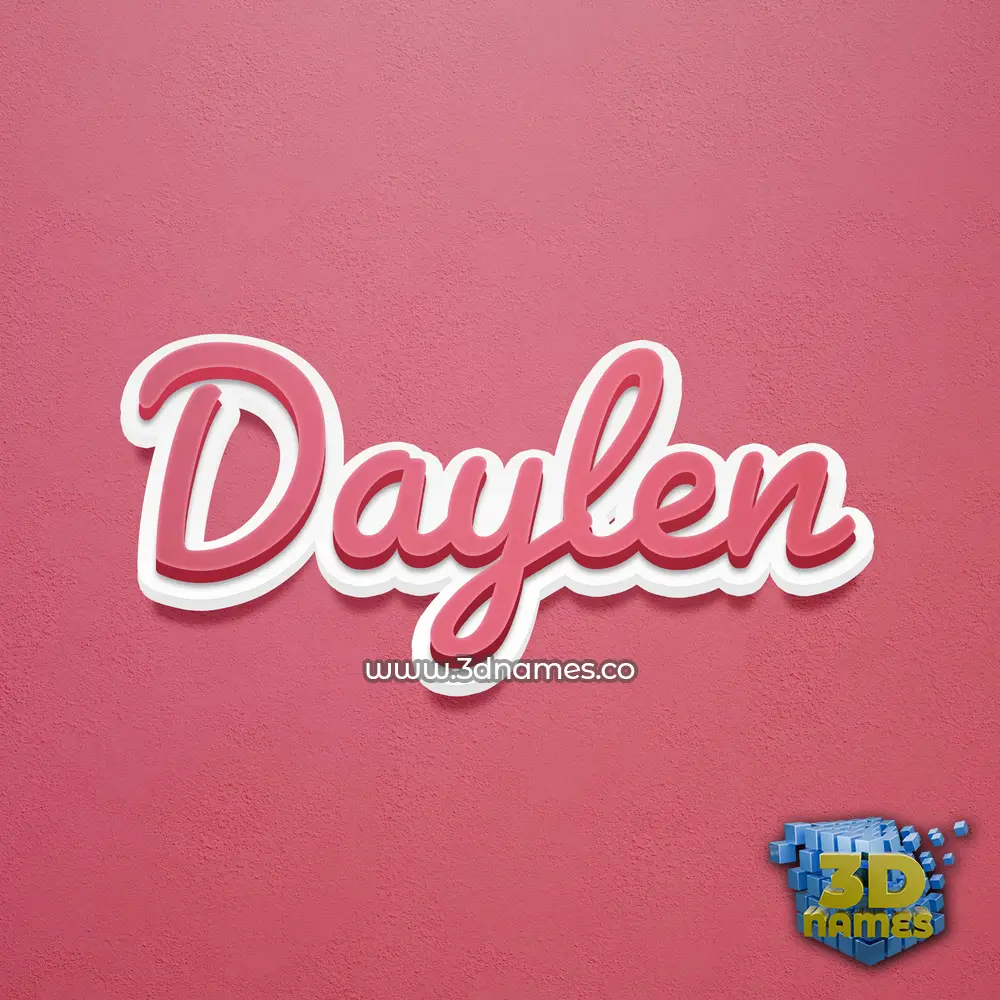 daylen in Red Scribble style - 3D name wallpaper