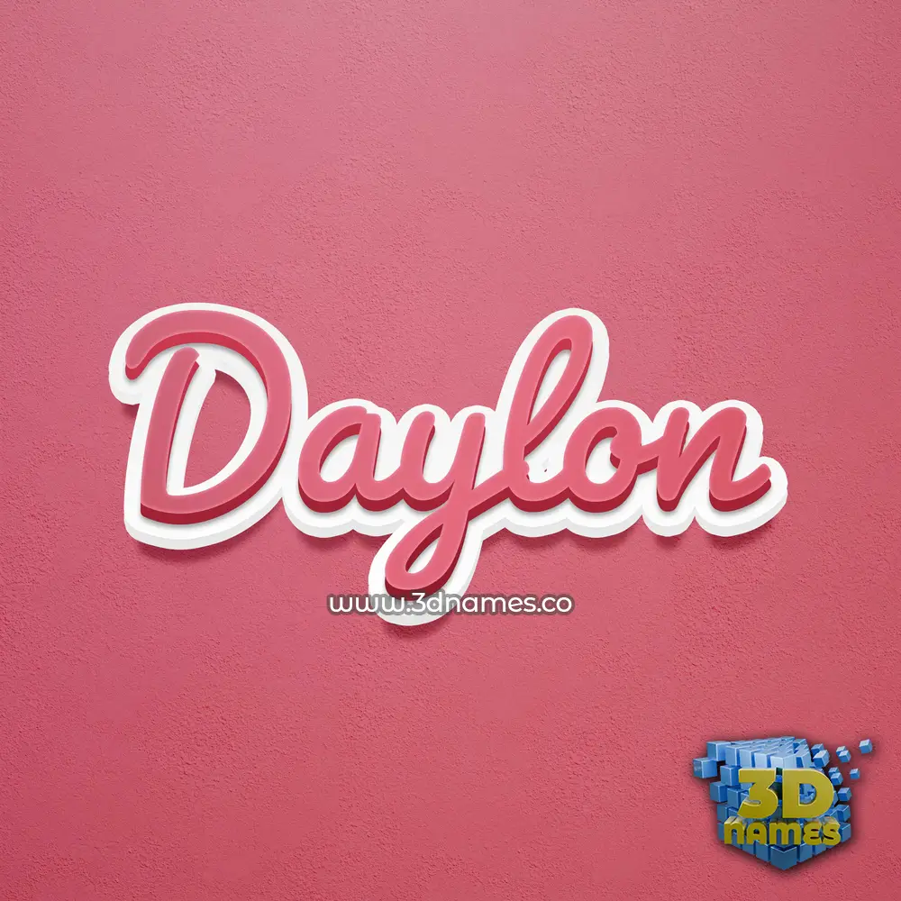 daylon in Red Scribble style - 3D name wallpaper