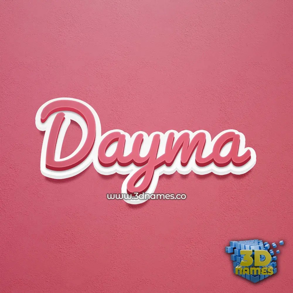 dayma in Red Scribble style - 3D name wallpaper