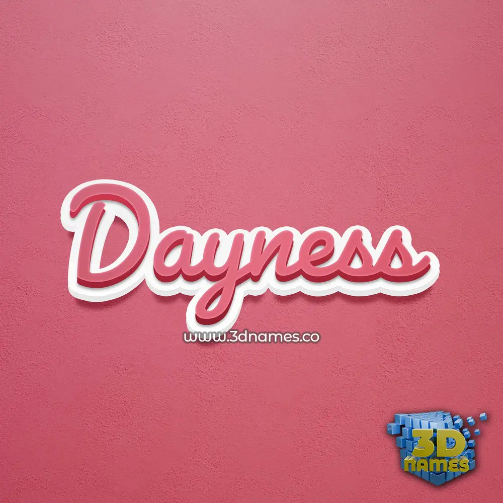 dayness in Red Scribble style - 3D name wallpaper
