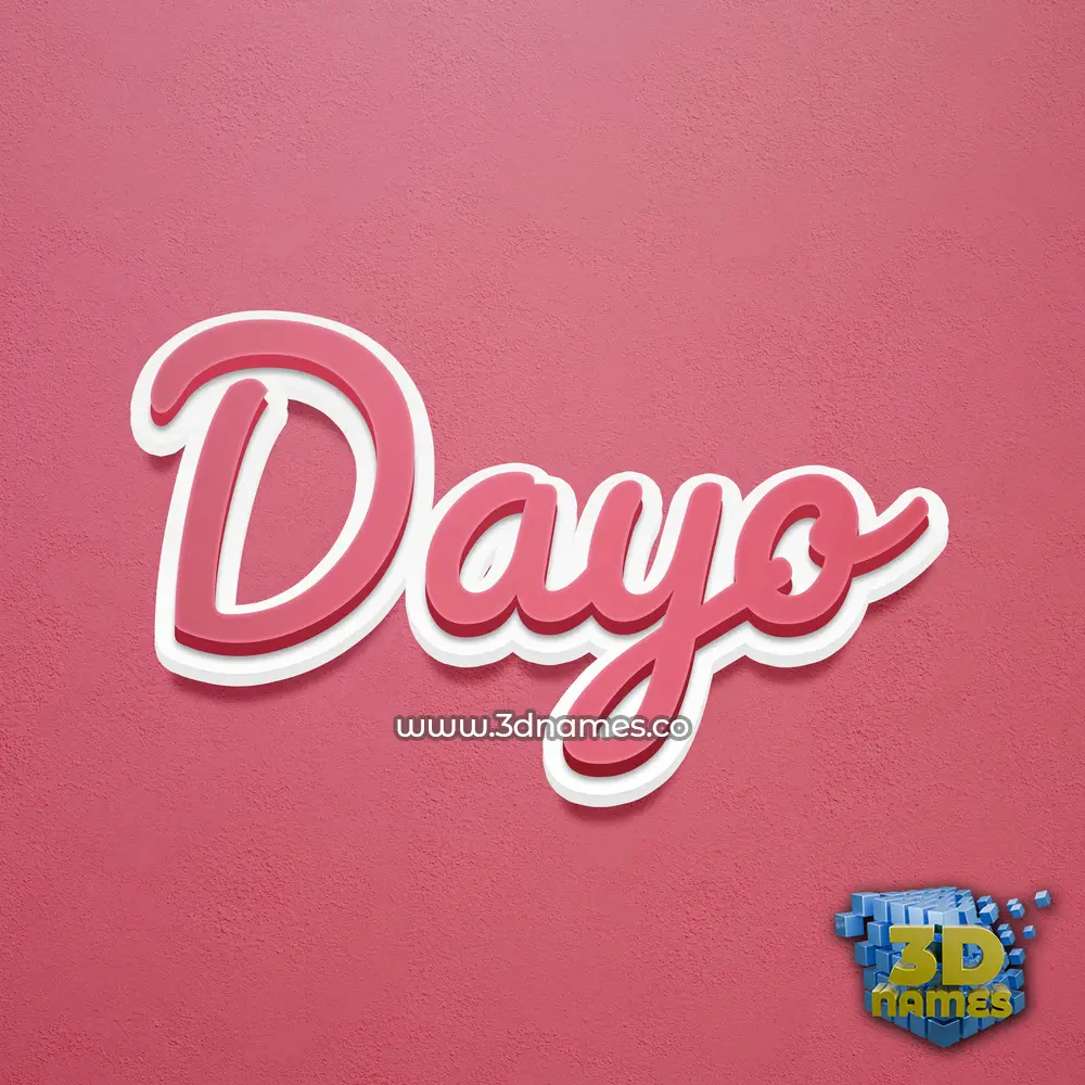 dayo in Red Scribble style - 3D name wallpaper