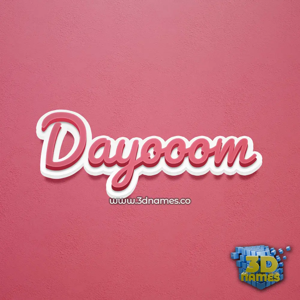 dayooom in Red Scribble style - 3D name wallpaper