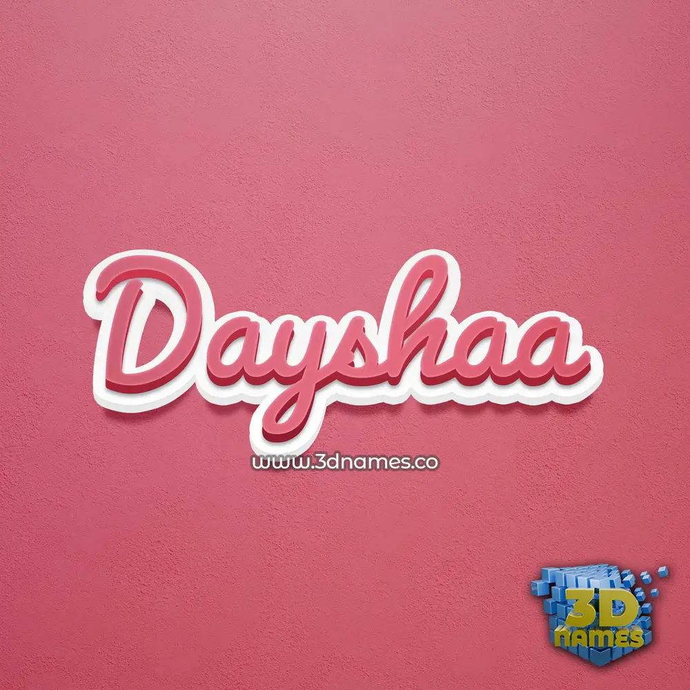 dayshaa in Red Scribble style - 3D name wallpaper