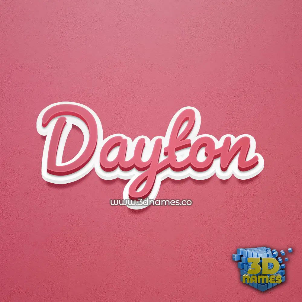 dayton in Red Scribble style - 3D name wallpaper