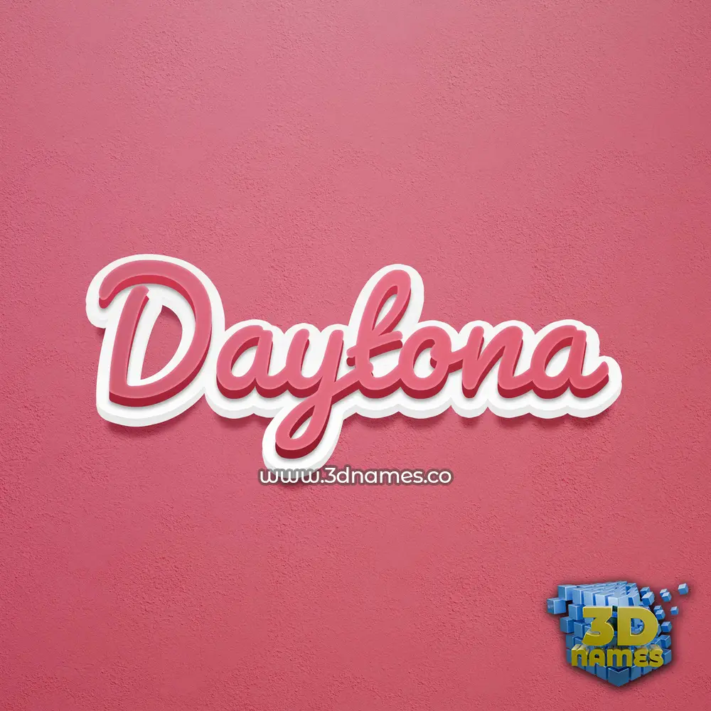 daytona in Red Scribble style - 3D name wallpaper