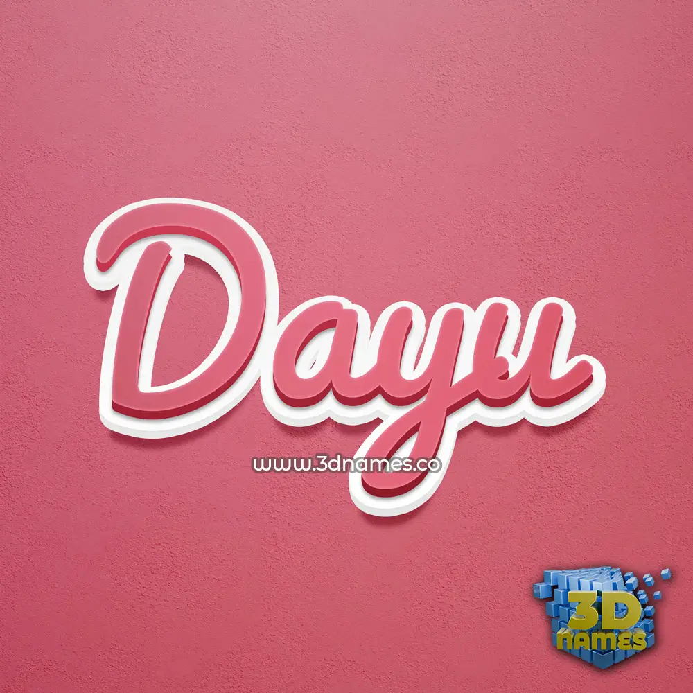 dayu in Red Scribble style - 3D name wallpaper